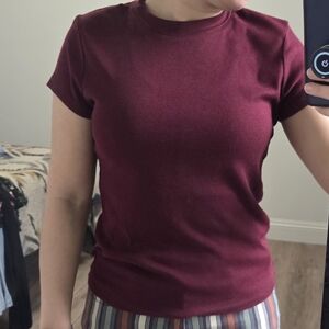 a new day Maroon Short Sleeve Tee
